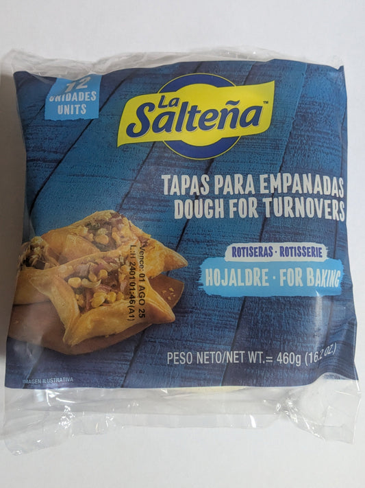 "Empanadas hojaldradas La Salteña listas para rellenar, ideales para comidas familiares y reuniones"